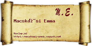 Macskási Emma névjegykártya