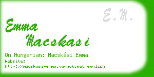 emma macskasi business card