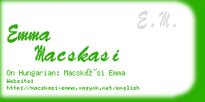 emma macskasi business card